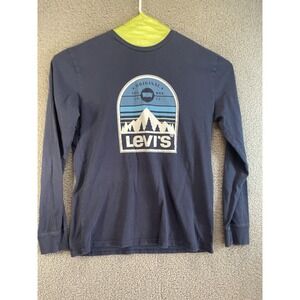 Levis T-shirt Mens Large Long‎ Sleeve Black Red Tab Logo